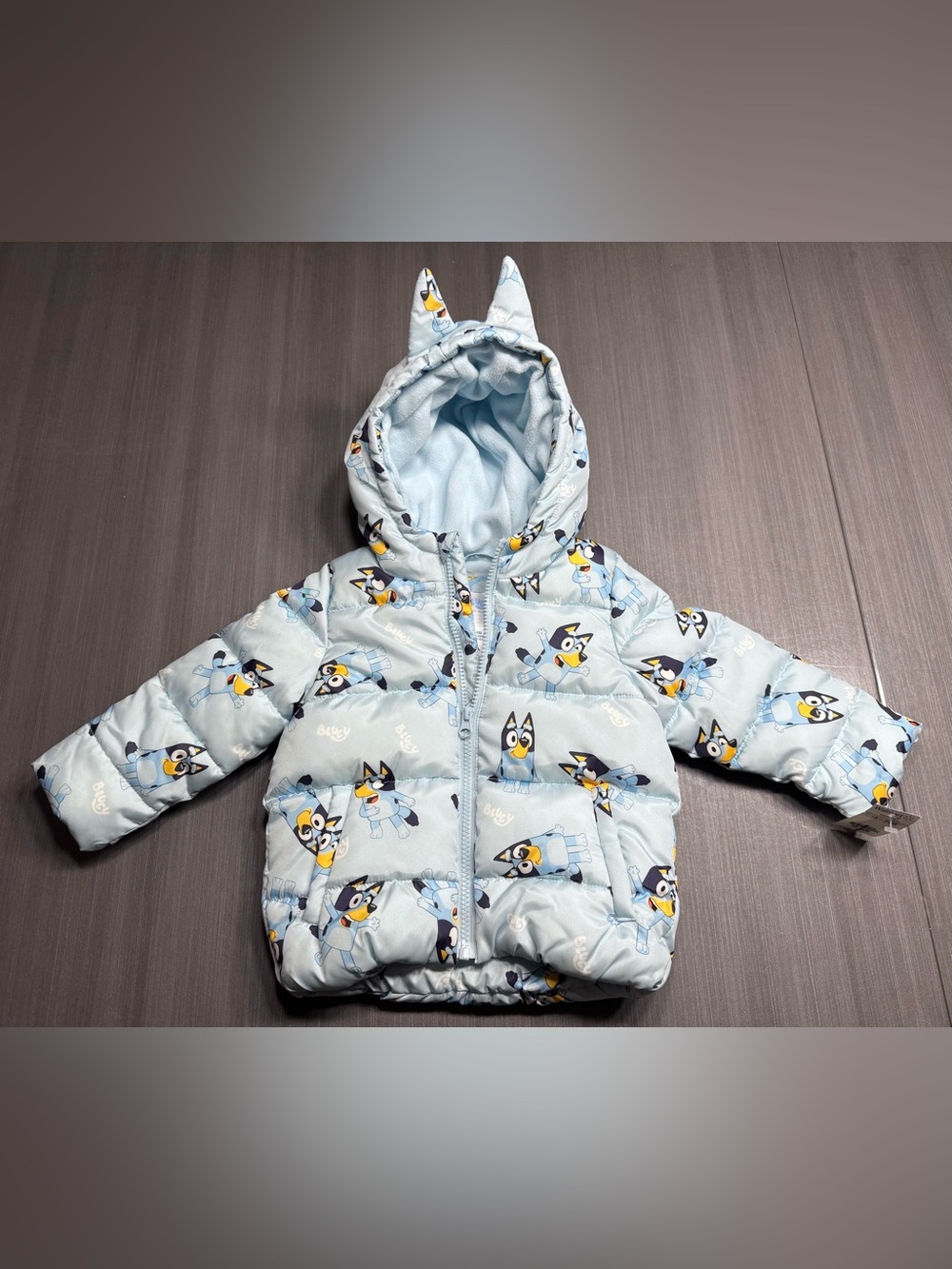 Bluey Cartoon Puffer Hoodie Jacket with Ears